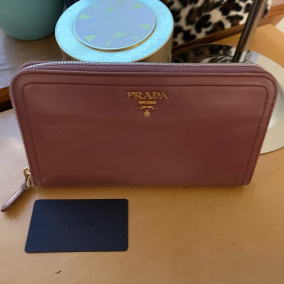 Prada Large Zip Wallet in pink Saffiano leather; EUC - Picture 10 of 16